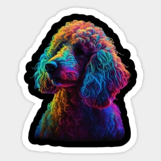 Neon Poodle Sticker